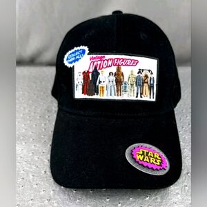 DISNEY NWT Star Wars Black Cap with Vintage Action Figures Patch SMOKE FREE HOME